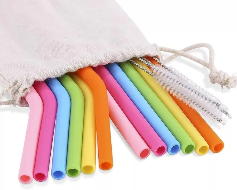 

Hot Selling Eco-friendly Amazon topsale colorful foldable reusable Collapsible silicone openable straw, Customized color