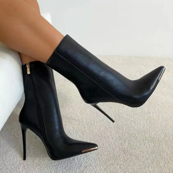 

2022 American high quality fashion new women's pure color pointy Martin boots heel high heeled boots shopping wear Plus Size, Picture colors