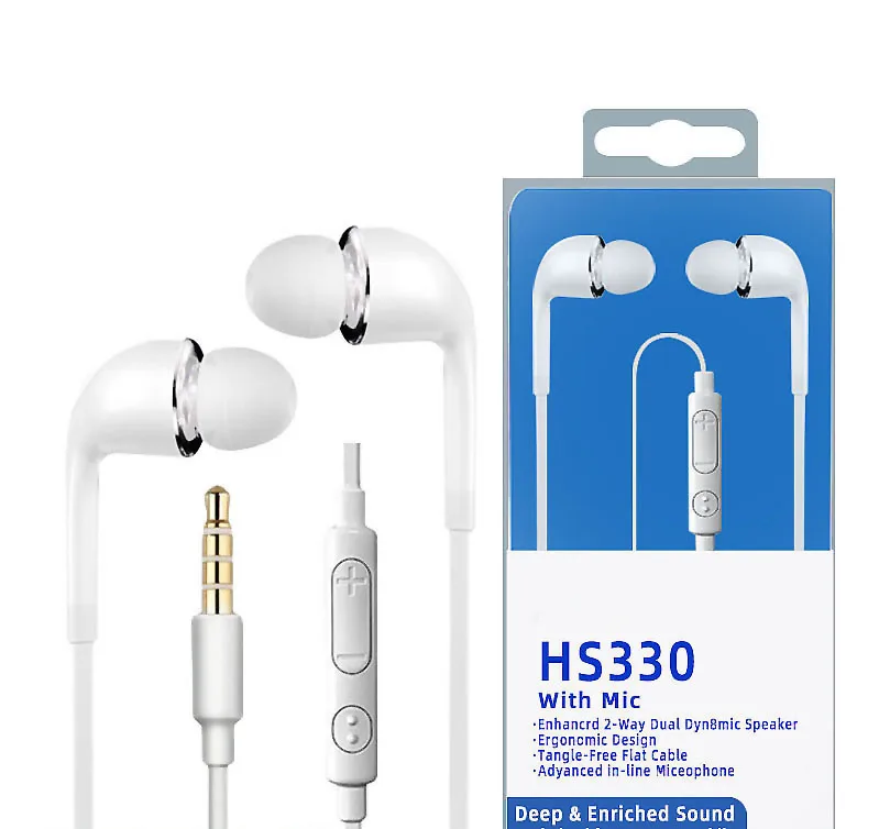 

Factory Wholesale J5 I9500 In-ear Wire Earphone With Microphone Support Volume Control Headset For Samsung S4, Black white