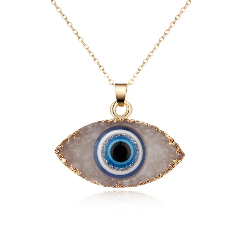 

SUNRAIN Wholesale Boho Jewelry Devil Eyes Necklace CZ Stone Turkish Evil Eye Resin Necklace Earrings Sets Women Jewelry Set