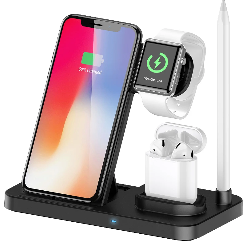 15W Qi Fast Wireless Charger Stand 3in1 Charging Dock Station For iPhone 11 XR X 8 Apple Watch Iwatch Airpods