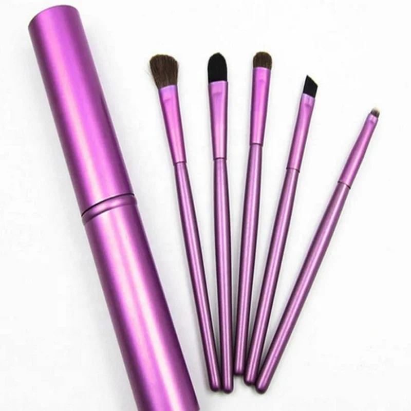 

Private label custom 5pcs eyeshadow makeup brush kit makeup brush set eyeshadow palette, Purple, gold, pink, black,green