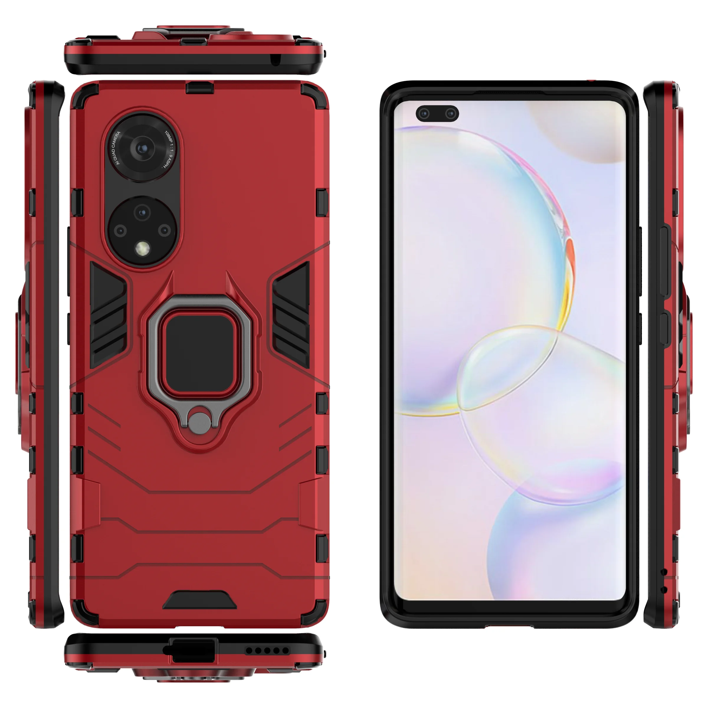 

For HUAWEI Honor 50 PRO 5G Case Shockproof Magnetic Ring Stand Cover, As pictures