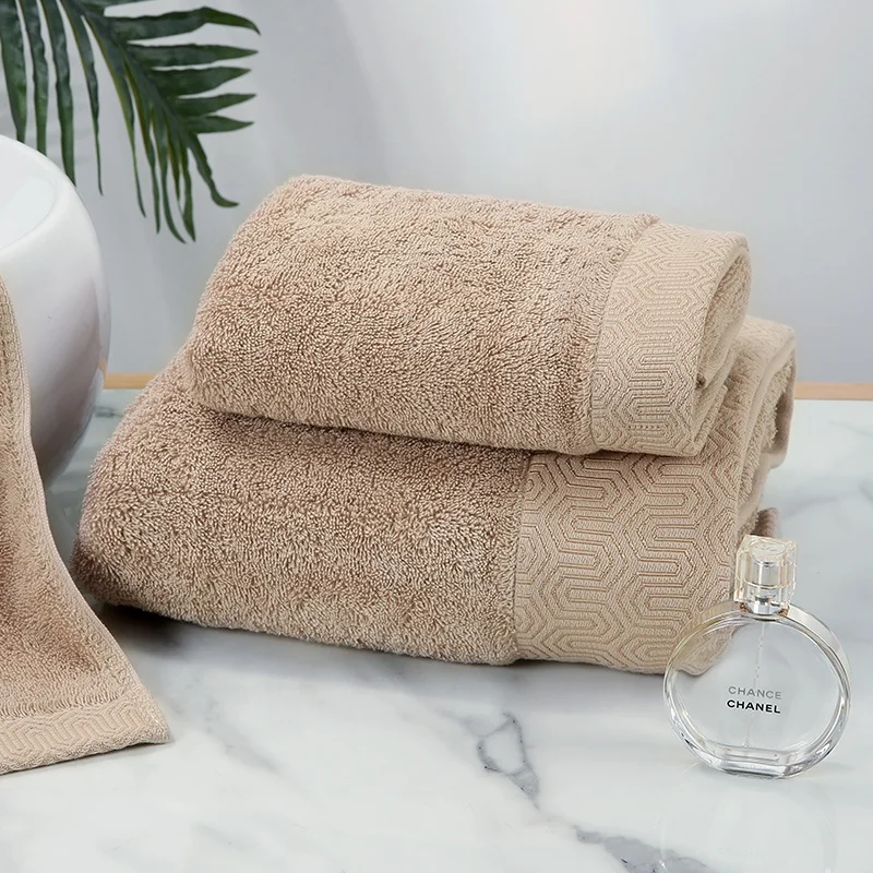 Manufacturer Wholesale Egyptian Cotton Feeling Towel Set Brown Hotel