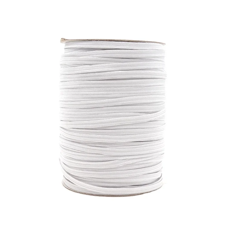 

Factory Price 6mm High Strength Polyester Webbing Tape Elastic Webbing Band, White
