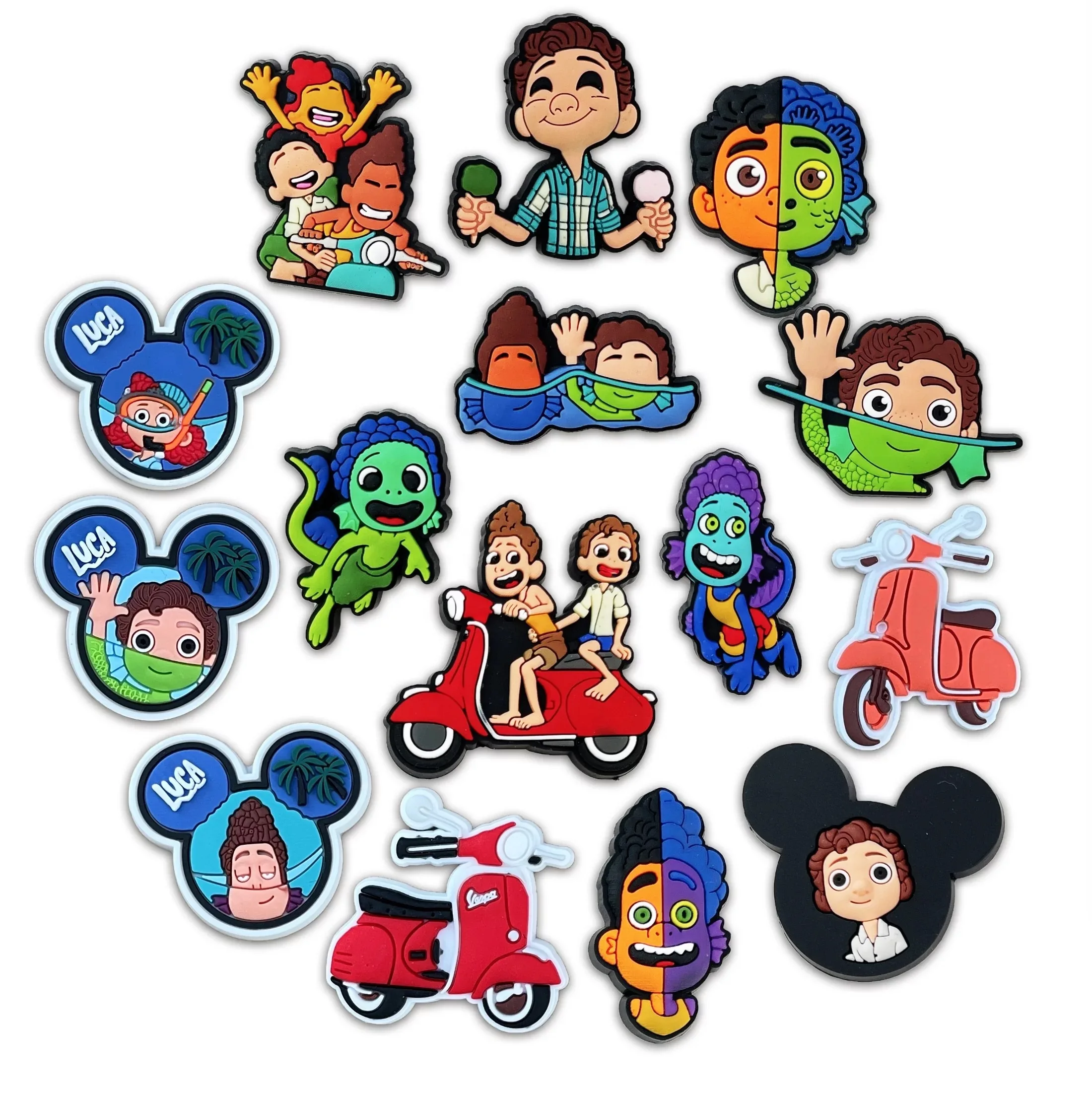 

Cartoon characters luca factory instock high quality shoe charms for wholesale shoe button accessories, As picture