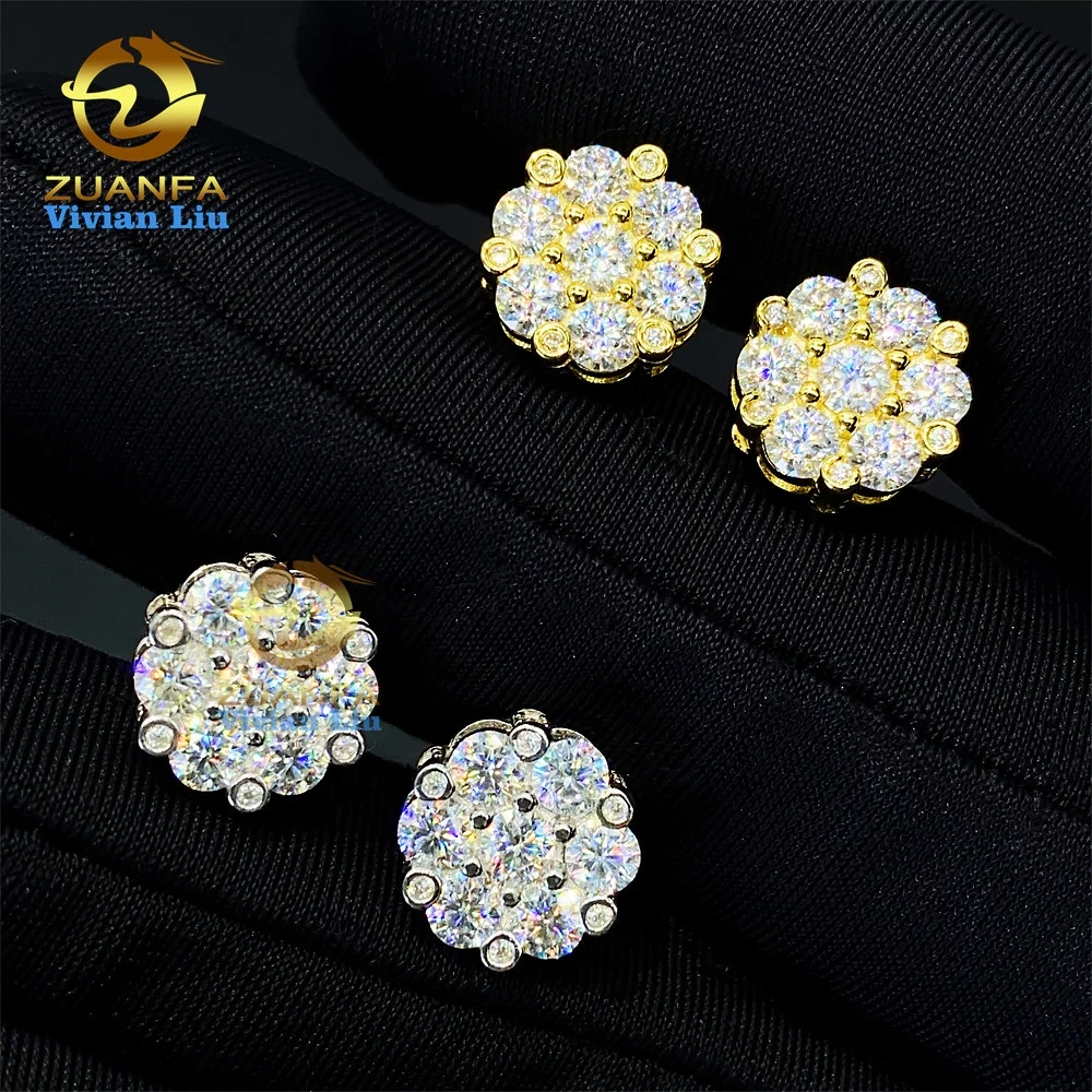 

Wholesale price shiny 925 sterling silver diamond fine jewelry vvs moissanite jewelry stud earrings