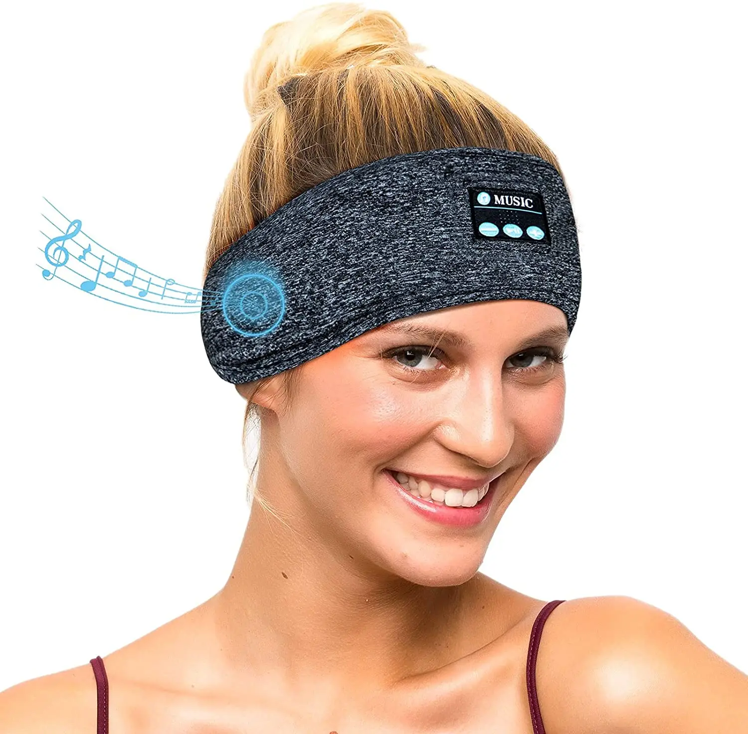 

Blue tooth Mask Headphones Wireless Sports Headband Ultra-Soft Breathable Prefect for Insomnia Meditation Yoga Workout