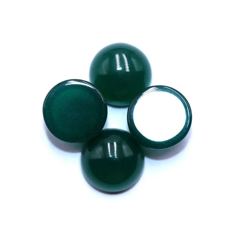 

Hot sell Big Size cabochon round stones Dark green malay jade glass gemstones