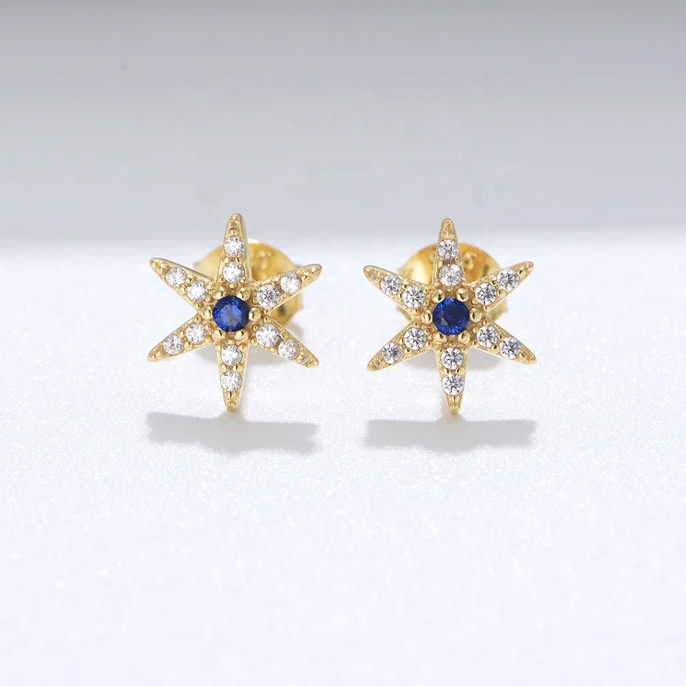 Hot Sale Women New Fashion Jewelry Earring Dainty Summer 925 Silver Starburst Earrings
