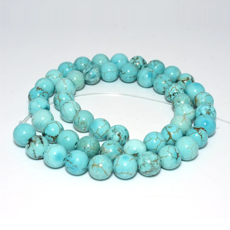 

Trade Insurance 4/6/8/10/12mm High Quality Natural Blue Turquoise Loose Beads