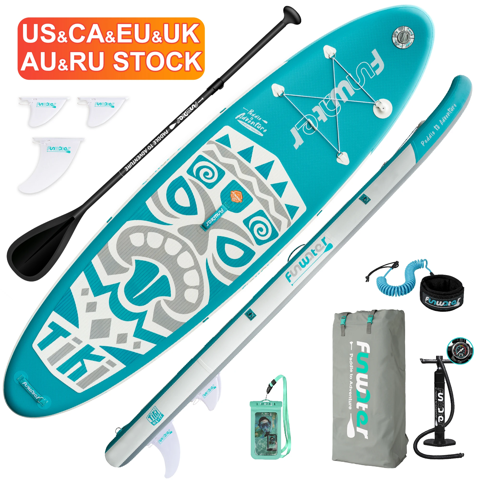 

FUNWATER Dropshipping OEM 10'6" New Design Paddle Boards inflatable surf boards sup paddling board padleboard soft surfboard sub