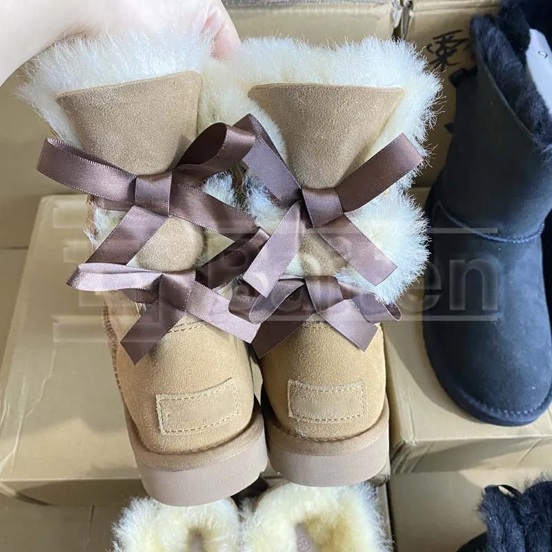 

LYBCCO OEM Classic Sheep Leather Womens Snow Boots Drop Shipping Mid-calf Warm Fur Winter Boots For Women