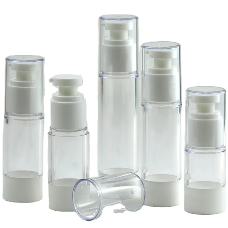 

Empty cosmetic airless pump Wholesale high quality plastic white airless bottle