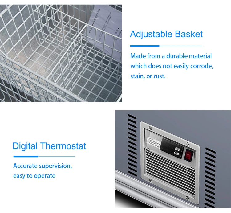 Oem R404a Top Large Curve Lid Deep Island Chest Freezer Covers 850l