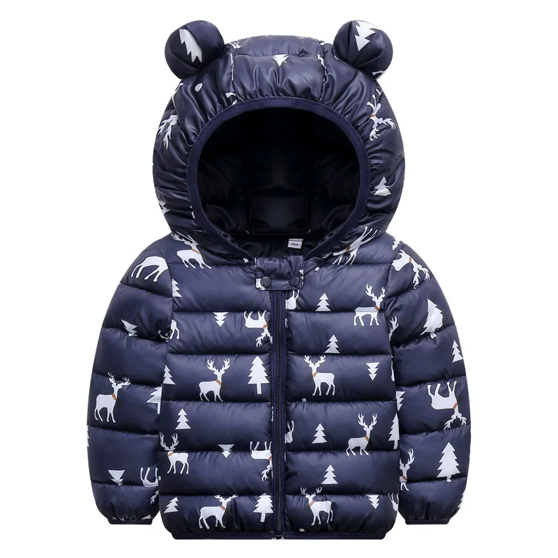 

New Autumn Winter Baby Girls Jacket For Boys Cartoon Print Coat Kids Hooded Outerwear Coat Children Jackets Toddler Clothes