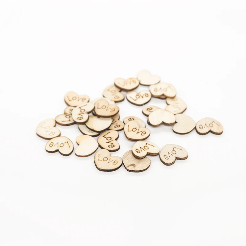 

Love Heart Rustic Wooden Confetti Wooden Table Scatter Birthday Party Wedding Confetti Party Decorations Supplies, As picture