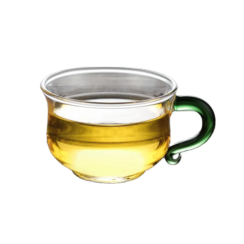 

High quality glass borosilicate cheap small glass tea cups with handle, Transparent