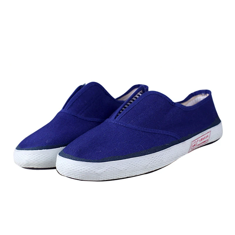 

Gas station electronics factory dust-proof rubber-soled canvas low-cut labor protection anti-static shoes, Blue