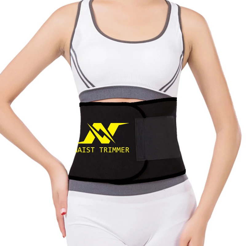 

OEM Sweat Slimming Belt Waist Trimmer Sport lumbar back braces for Men and Women, Black