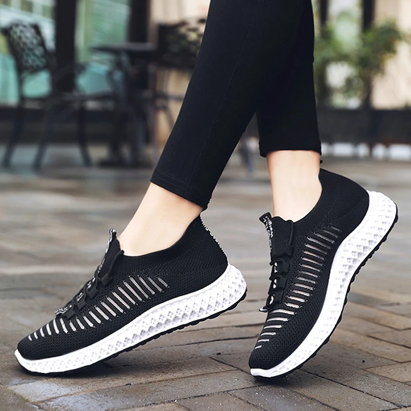 

DZ-8 Casual Fashionable Antislip Knit Yellow Sneakers Women New Shoes 2021Women Walking Style Shoes, Customerized