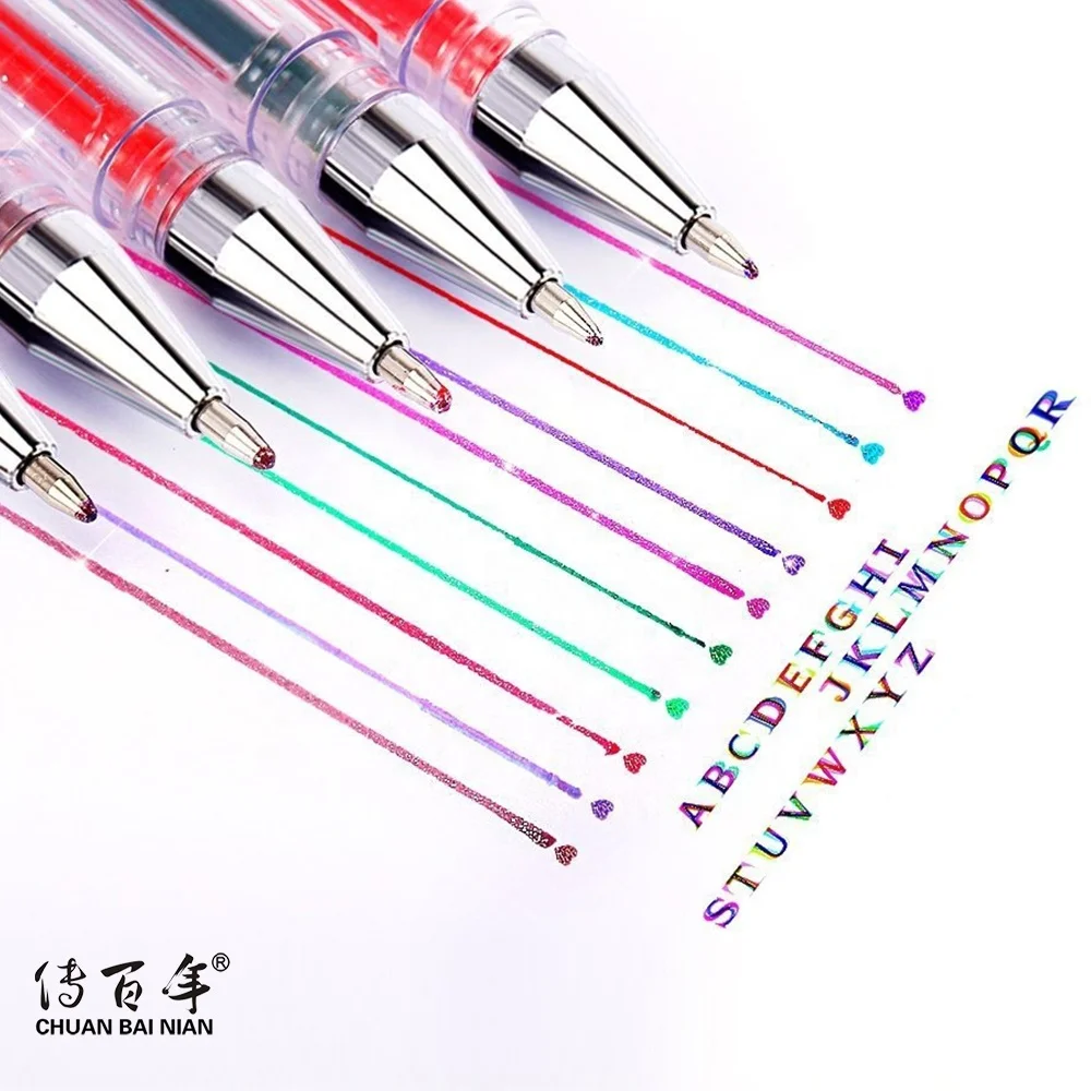 
Amazon Hot Selling Custom Multifunctional Drawing Painting Writing 100 Colors Glitter Gel Pens Set 
