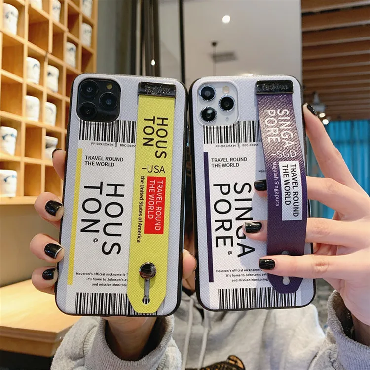 

Air Ticket Travel Around The World Label Fashion Mobile Phone Case Cover for iphone 13 12 11 Pro Max 7 8 Plus X XR XS Max