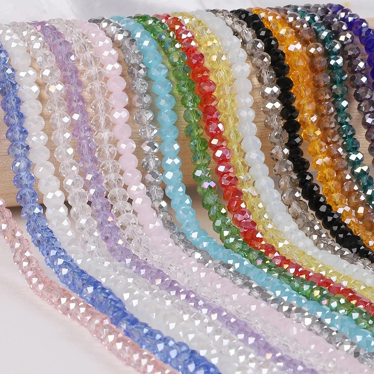 

Rondelle Austria Crystal Beads Faceted Glass Beads Loose Spacer Beads For DIY Bracelet Jewelry Making, Choose color