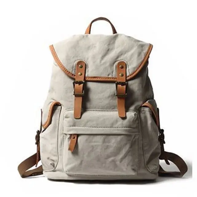 

Vintage Blank Korean Canvas Women Backpack, Beige/khaki/black/coffee/army green