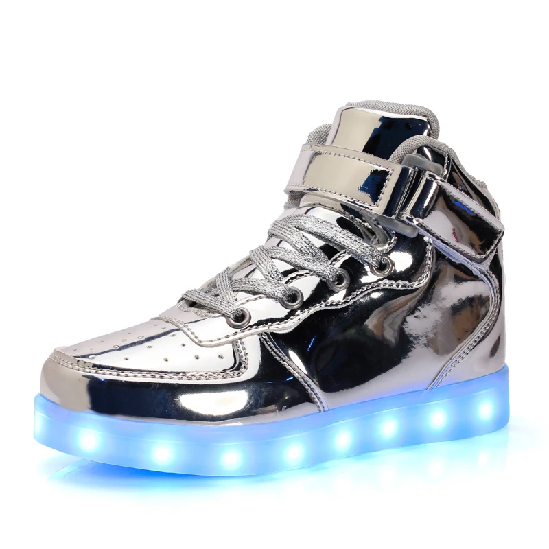 

2019 best selling USB charging led light shoes High top shoes for children, 5 colors