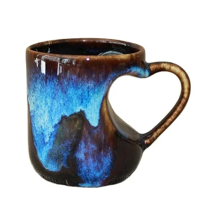 

Creative concave heart office home ceramic cup, As the picture show