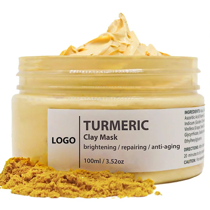 

Private label organic natural purifying detox turmeric bentonite clay facial mask vegan mud face mask