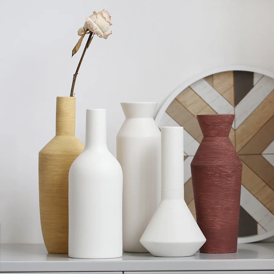 

Simple and modern ceramic vase home white vase ceramic Chinese handicraft home decoration factory direct sales