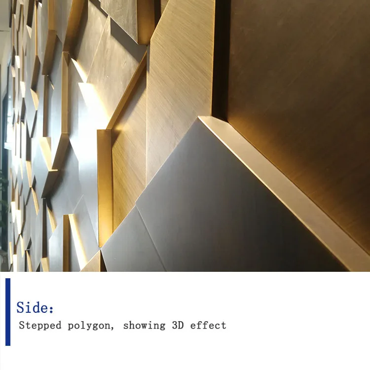 custom 3d multidimensional stainless steel metal wall cladding for hotel decoration