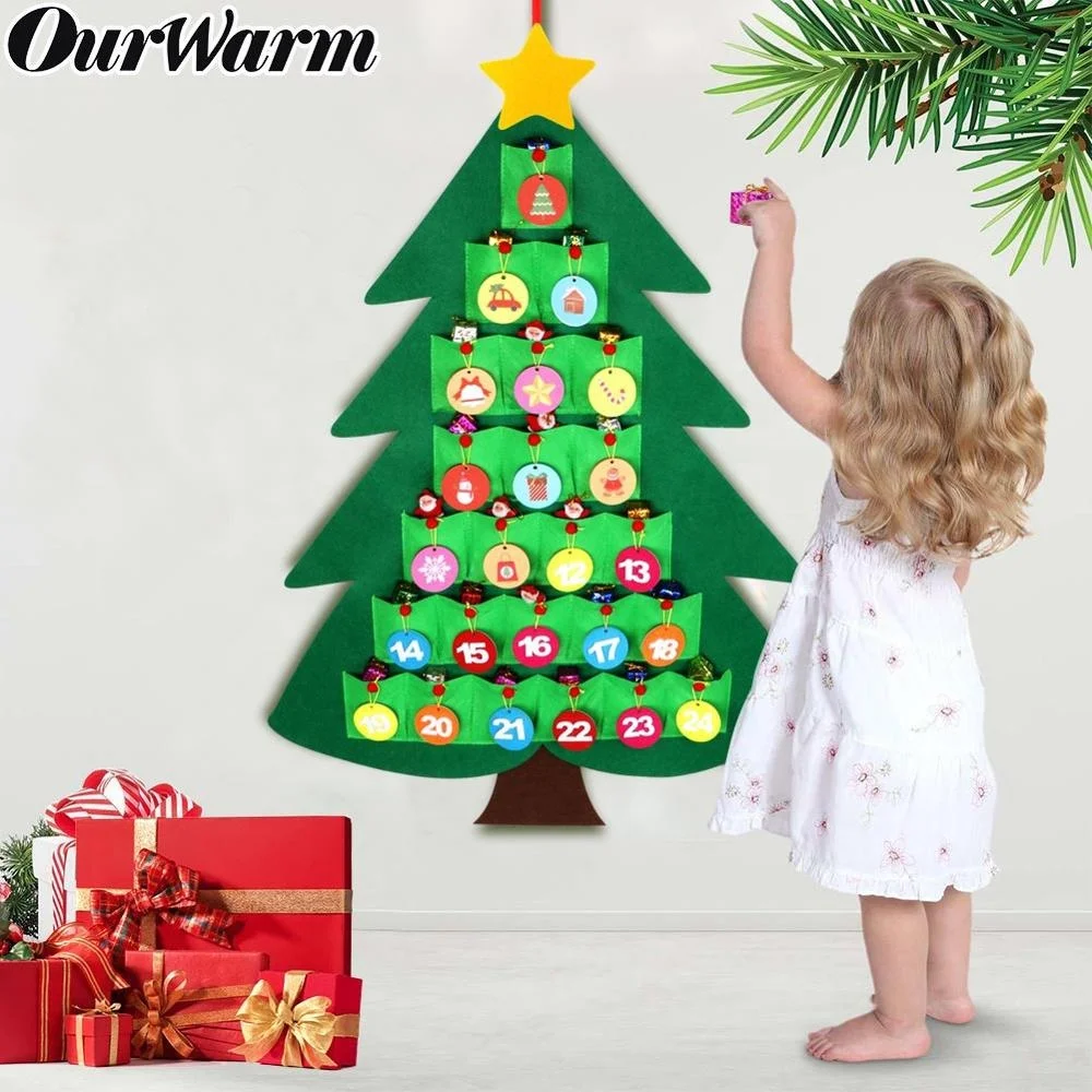 

Ourwarm Kids Gift Felt Countdown Christmas Tree Advent Calendar