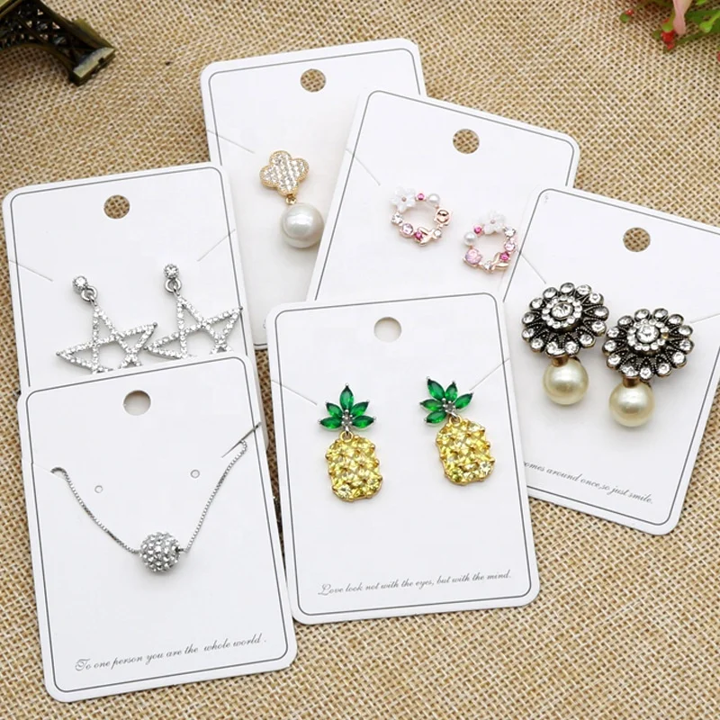 

Wholesale Custom Printed White Paper Hanging Holder Card Fashion Jewelry Set Pendant Necklace Earring Packaging Display Card