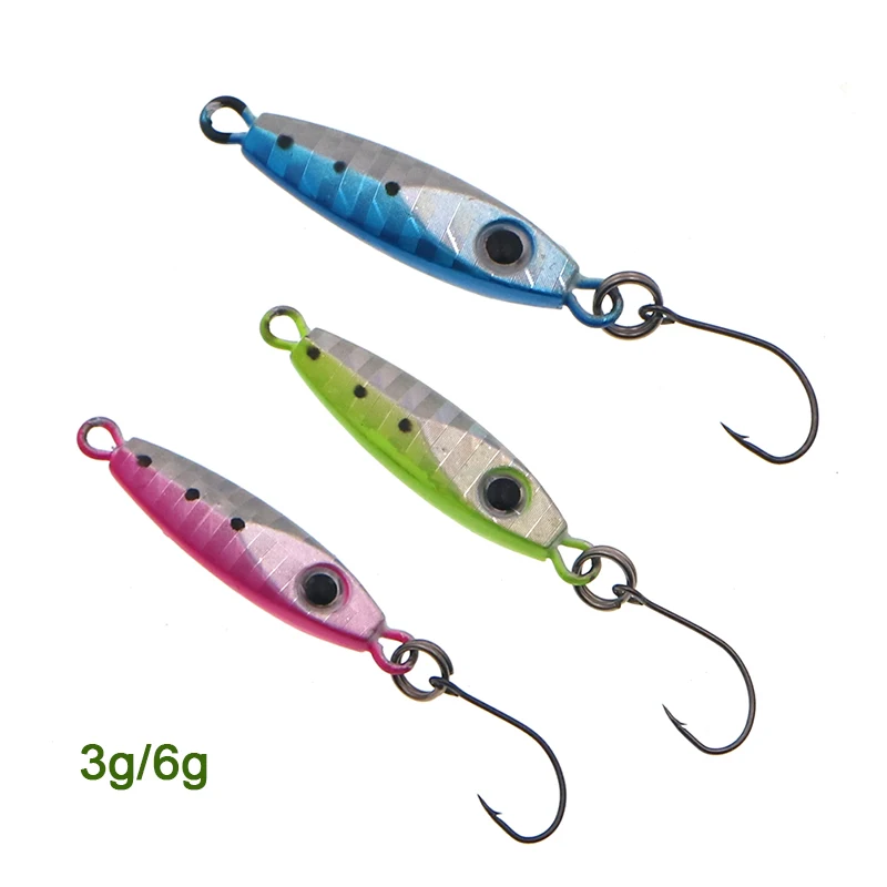 

JIG Fishing Lure 3g 6g Shore Jigging Artificial Bai Shore Jigging Hard Metal Baits Hard Lead Lead Fish Sea Bass Fishing Lure, 5 colors