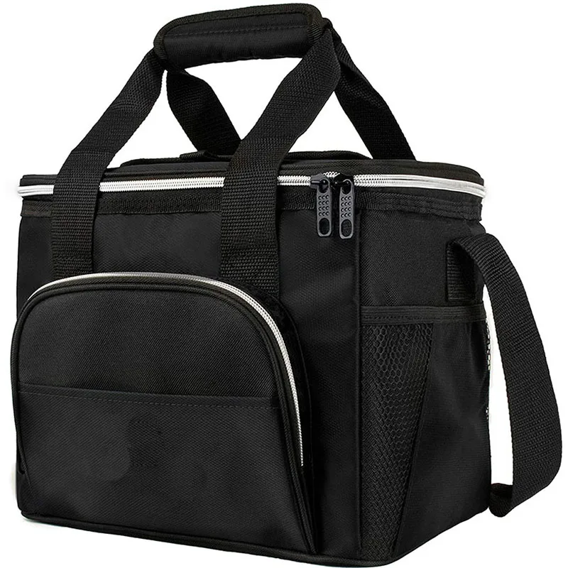 

Eco Friendly Office Ladies Women Reusable Leakproof Insulated Cooler Lunch Bags with Side Pockets, Any colors available