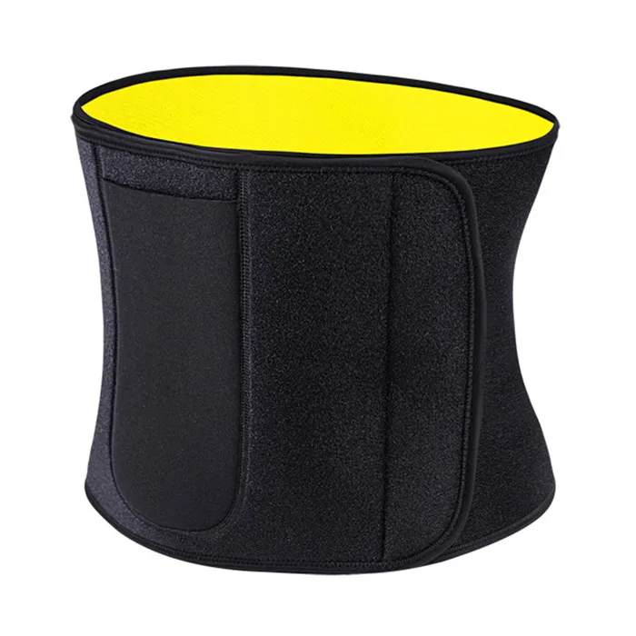 

Custom logo exercise with the phone pocket slimming waist trimmer belt, Black & yellow, rose red & black