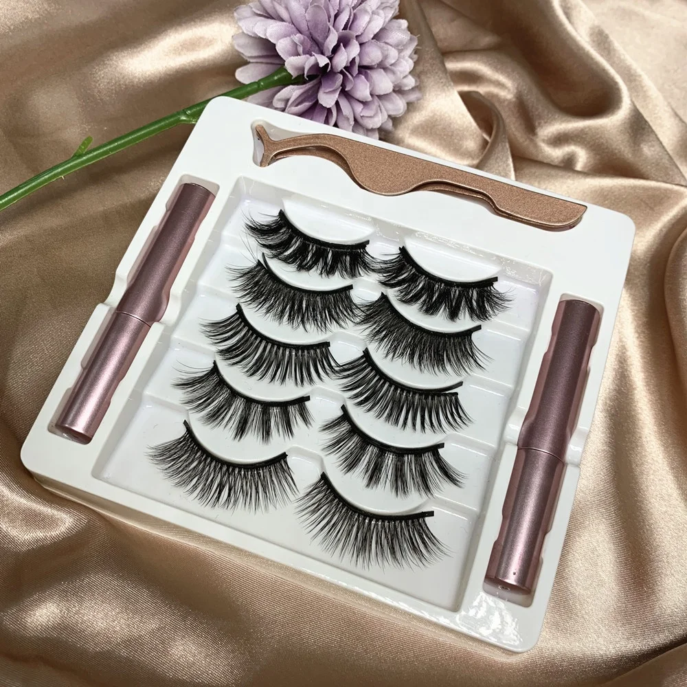 

Human hair magnetic eyelashes magnetic eyeliner custom magnetic eyelashes