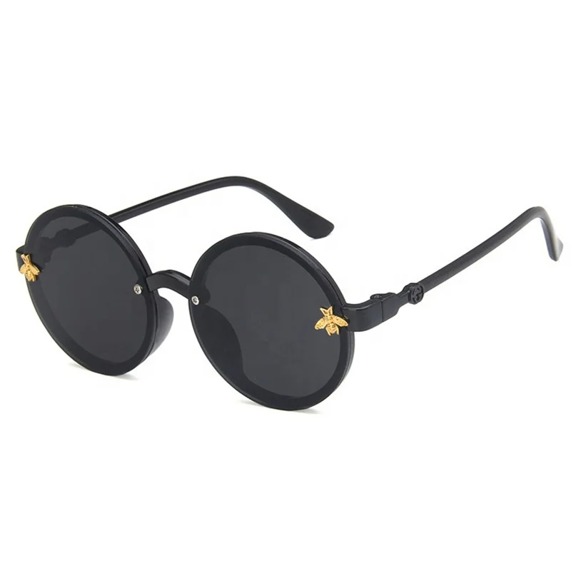 

Fashion Children Round Little Bee Sunglasses Sport Retro Luxury Girls Boys Shades Glasses Custom Brand Logo UV400, Show on the photo