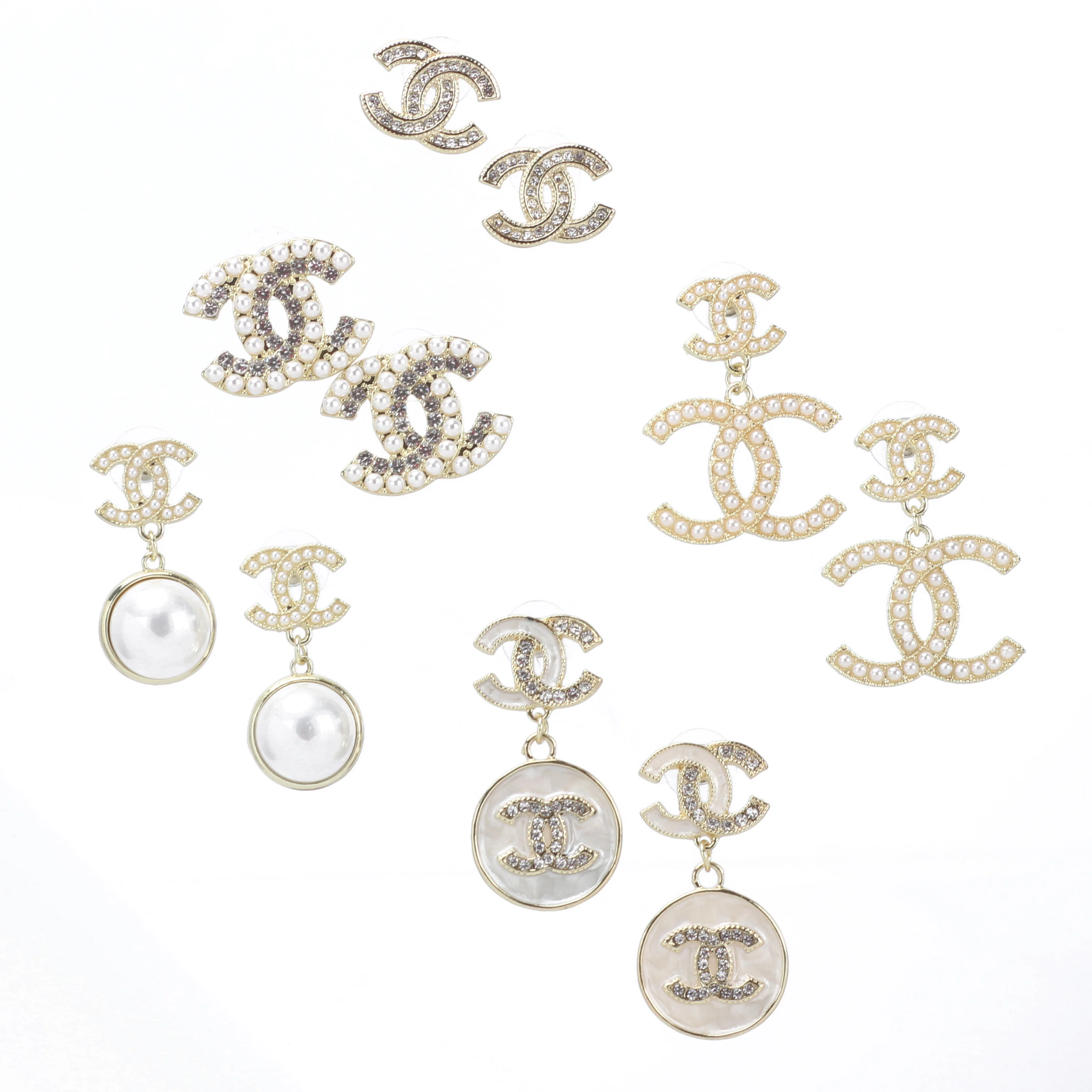 

High Quality Fashion Dangle Crystal Brand G Letter Designer Channel Earrings