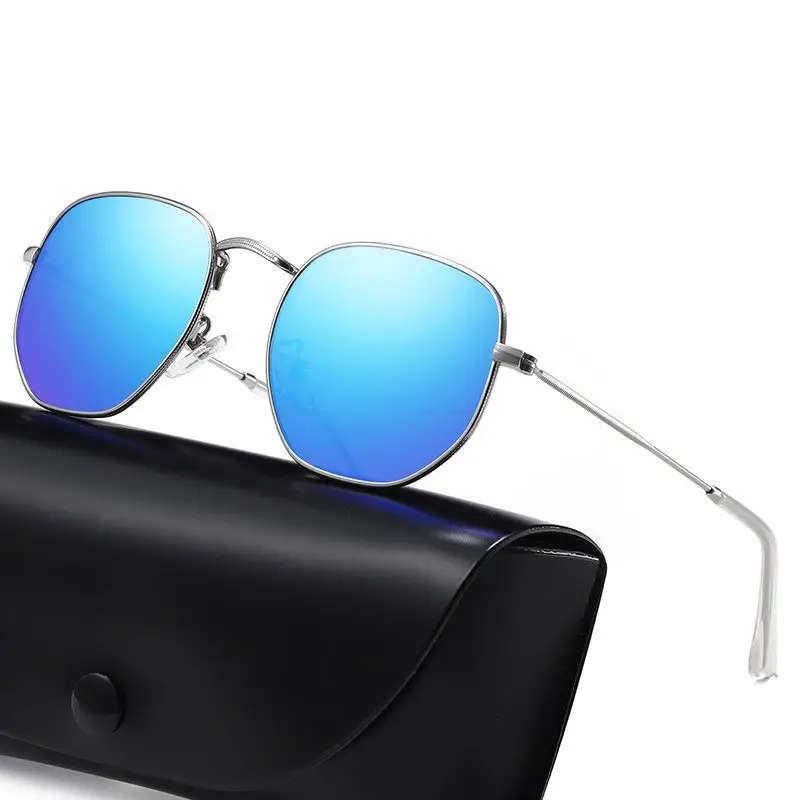 

New arrival retro custom logo oval men eyewear metal frame women polarized sunglasses 2022