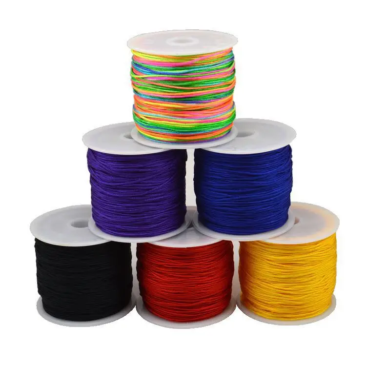 

50pcs 45Meter 0.8mm Nylon Cord Thread Chinese Knot Macrame Cord Bracelet Braided String Beading Craft DIY Jewelry Cord Thread, Multicolor