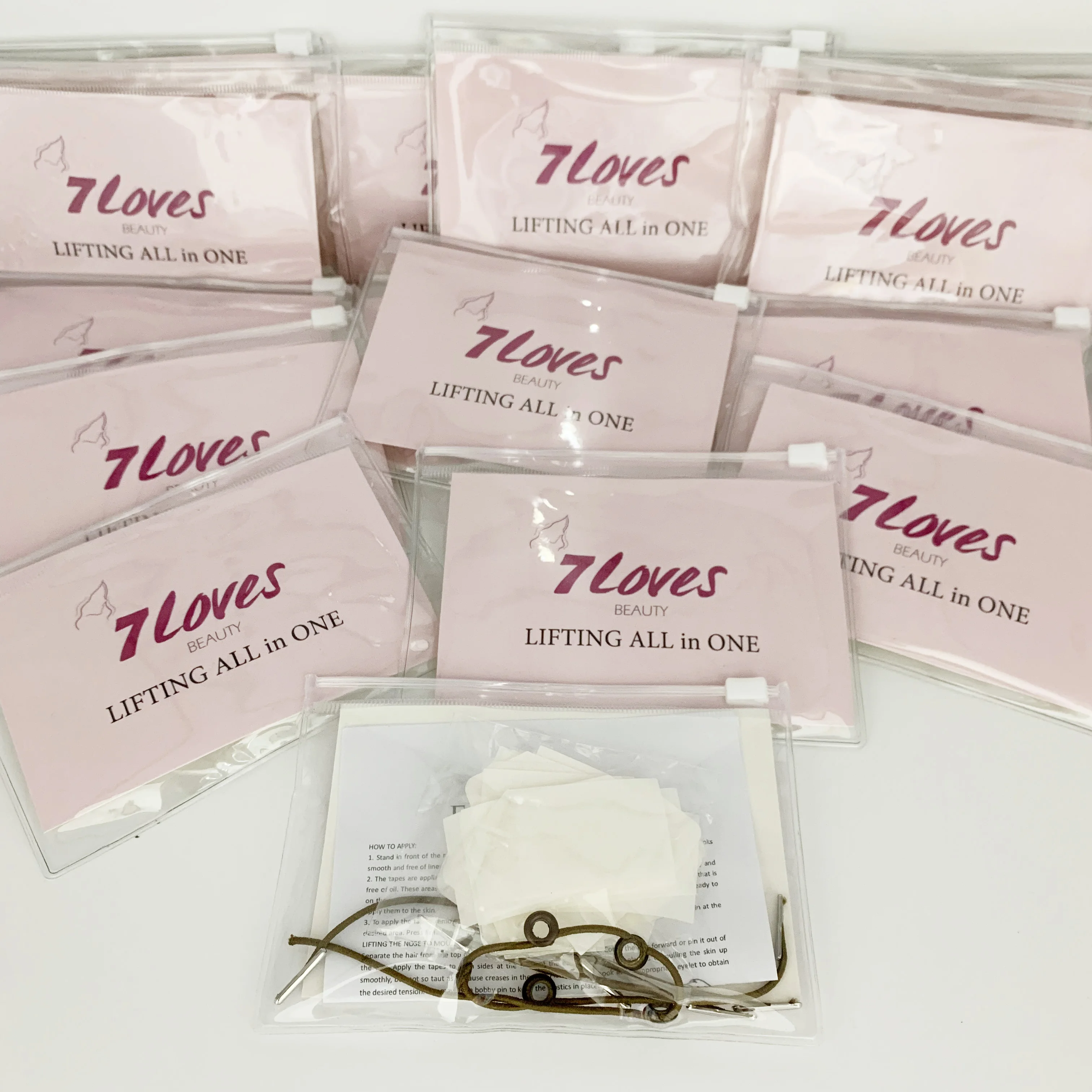 

20/40 Pcs/SetUltra Thin Elastic Adhesive Stickers V Face Lift Face Sticker For Instant Face Neck And Eye Tape, Brown/beige