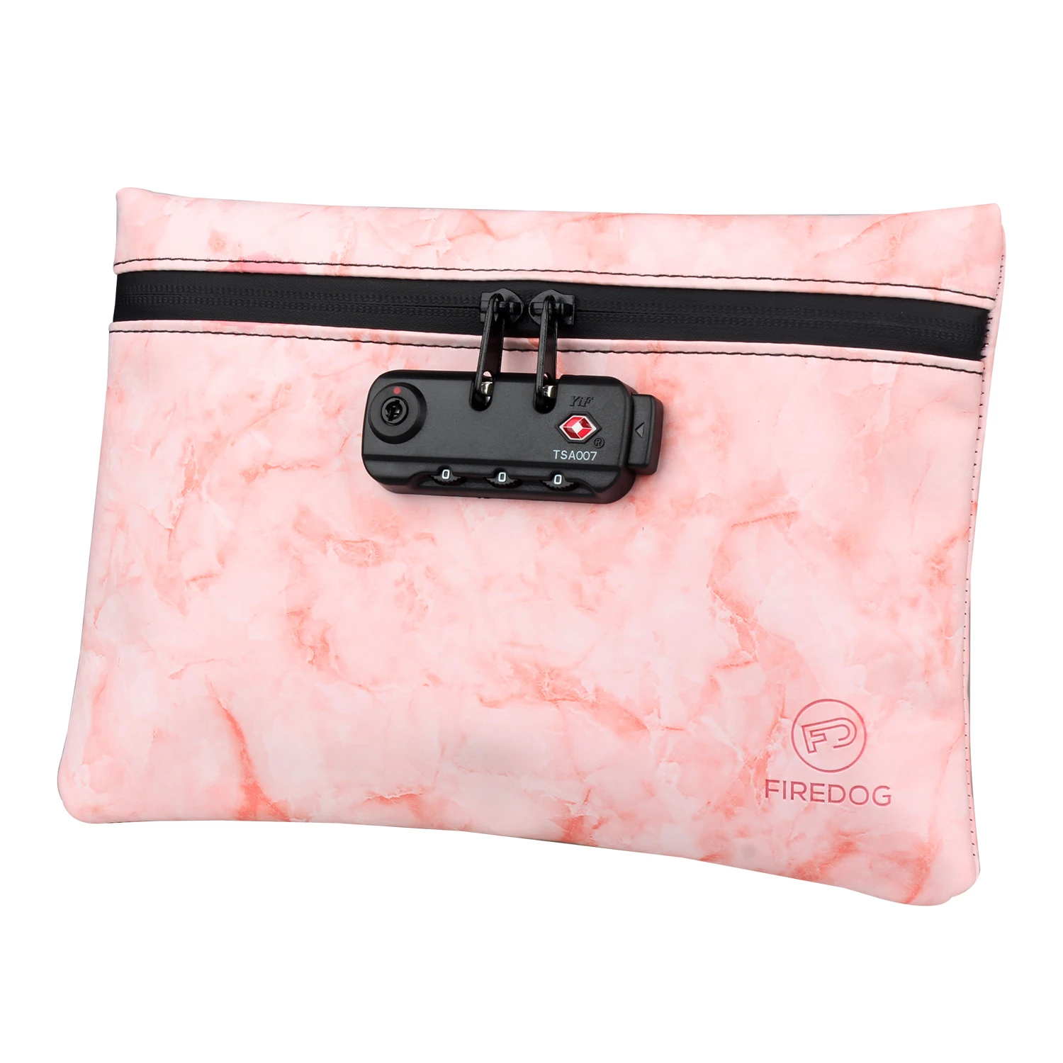 

FIREDOG Carbon Lined Travel Weed Stash PU Leather Smell Proof Bag with Lock