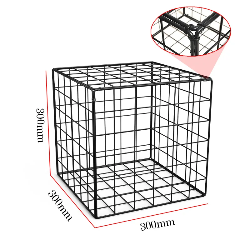 

Hot sales Ins style Free of punch creative decor metal wire mesh grid panel photo wall Grid Photo Wall wall panel, Black