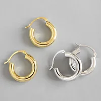 

High quality 18K gold hoop 925 sterling silver earring classic hoops stud earrings for women
