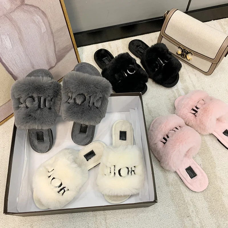 

XINYU 2021 designer Home slippers famous brands Flip Flops Fluffy Slippers Fur Slippers for women, Customized color