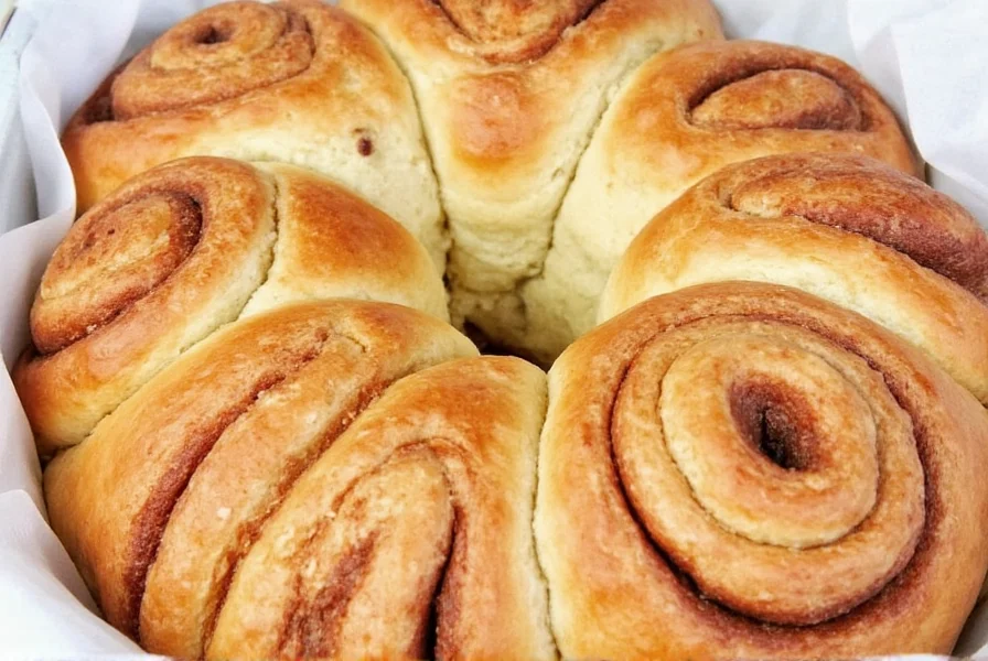 Step-by-step photos of easy cinnamon bun recipe showing dough preparation, rolling, and baking stages